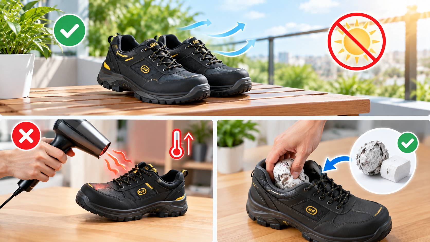 Các mẹo giữ form giày bảo hộ